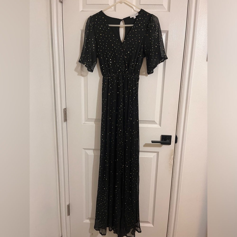 Black and gold formal dress